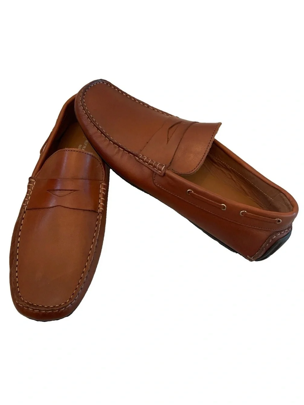 Frank Daniel Italy Tan Leather Penny Driving Loafers Men’s 46/US 13 Preppy